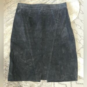 Vintage ADA Suede Pencil Leather Skirt Made in Korea Size 13
